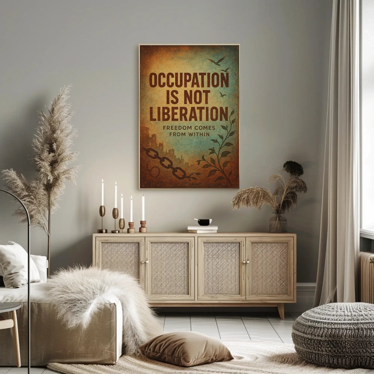 Liberation and Freedom Vintage Art Poster Print