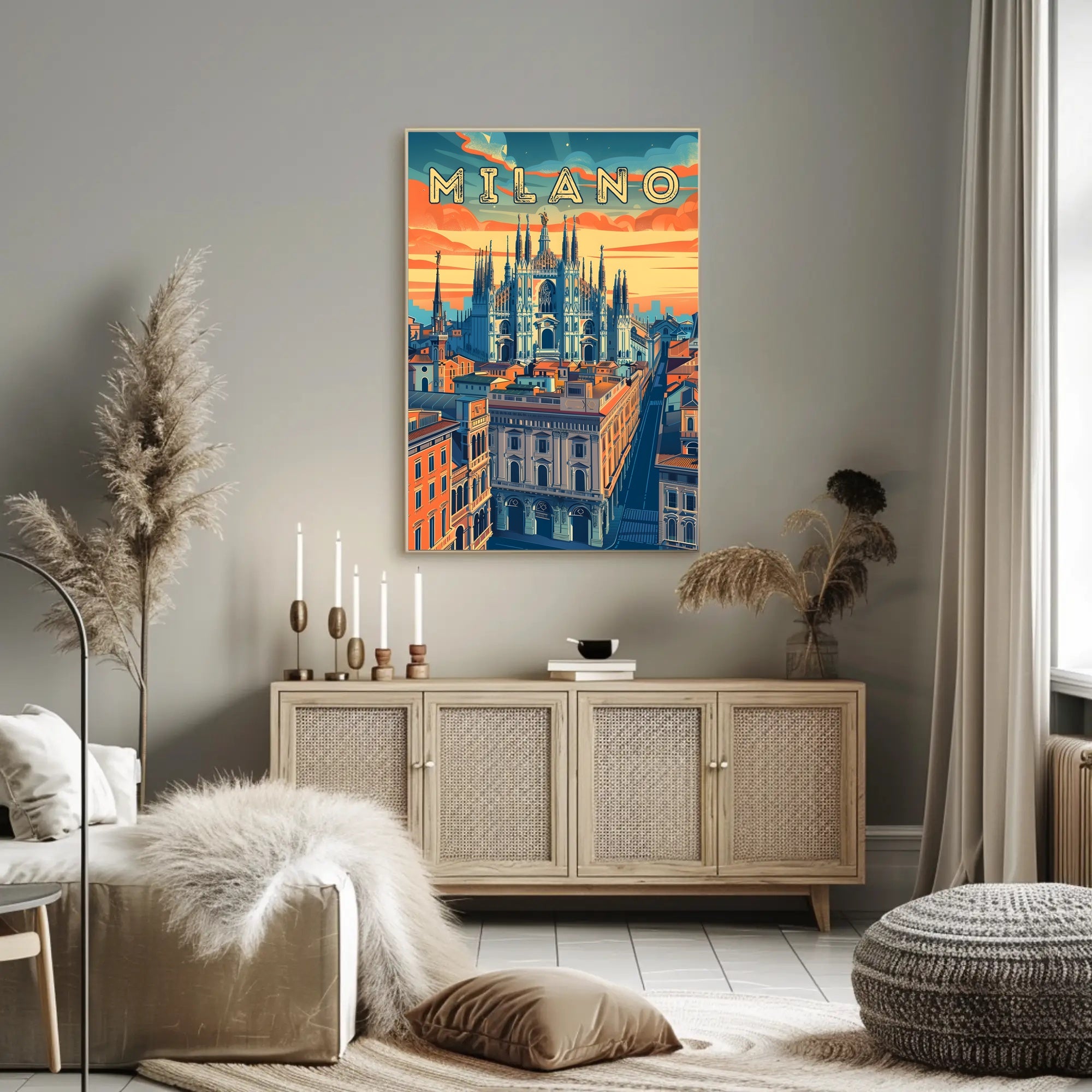 Milano Skyline Art Poster