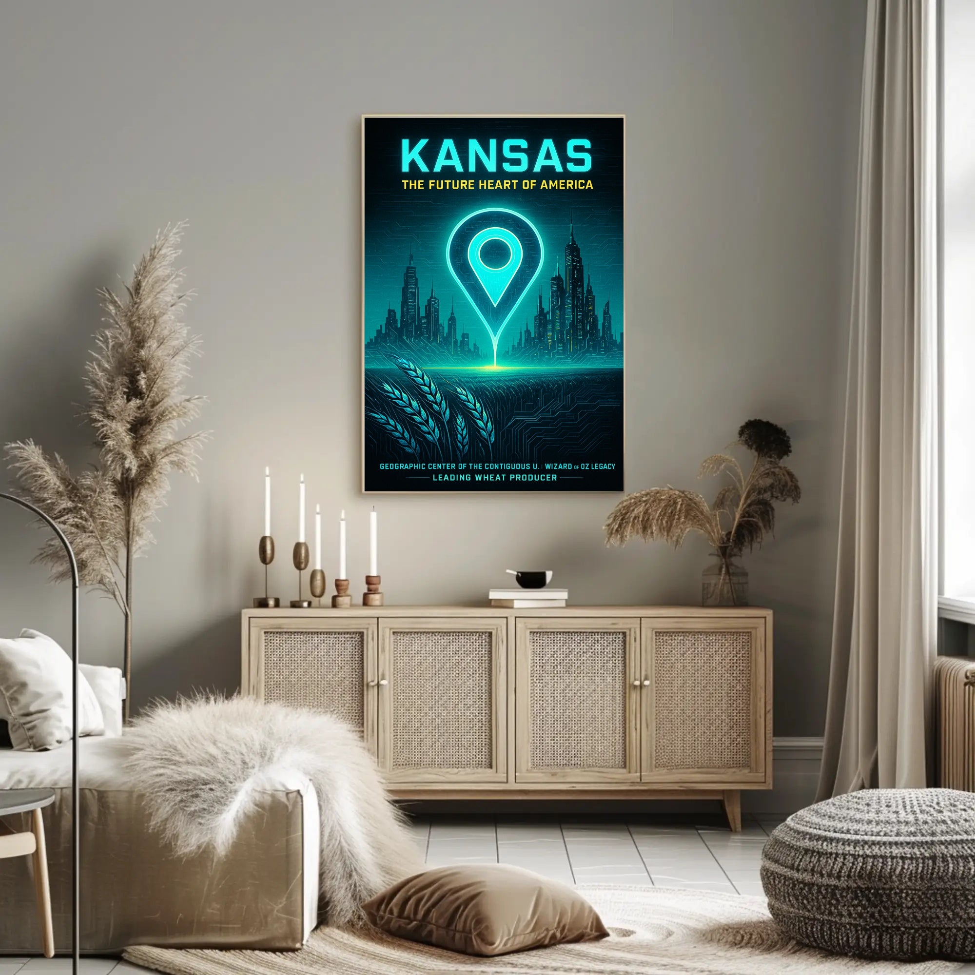 Kansas The Future Heart of America Poster PosterGoat