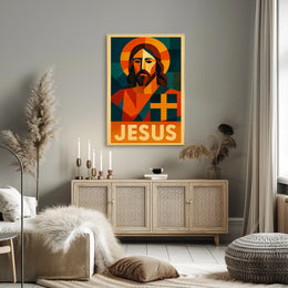 Jesus Iconic Representation Poster