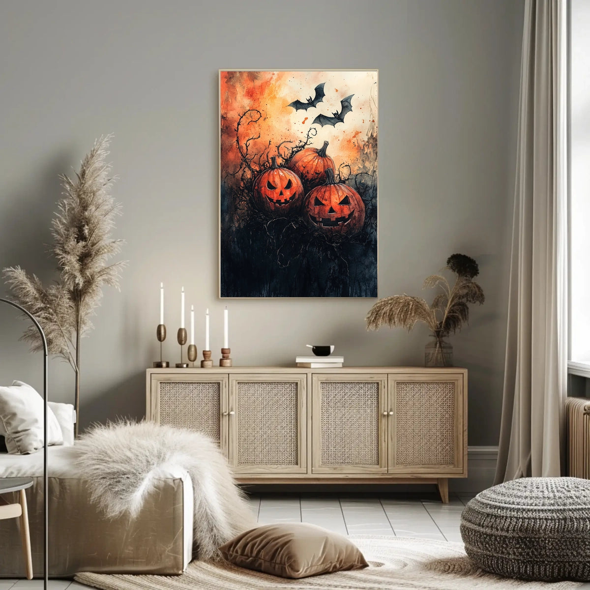 Halloween Pumpkins Spooky Vibes Artistic Poster