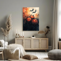Halloween Pumpkins Spooky Vibes Artistic Poster