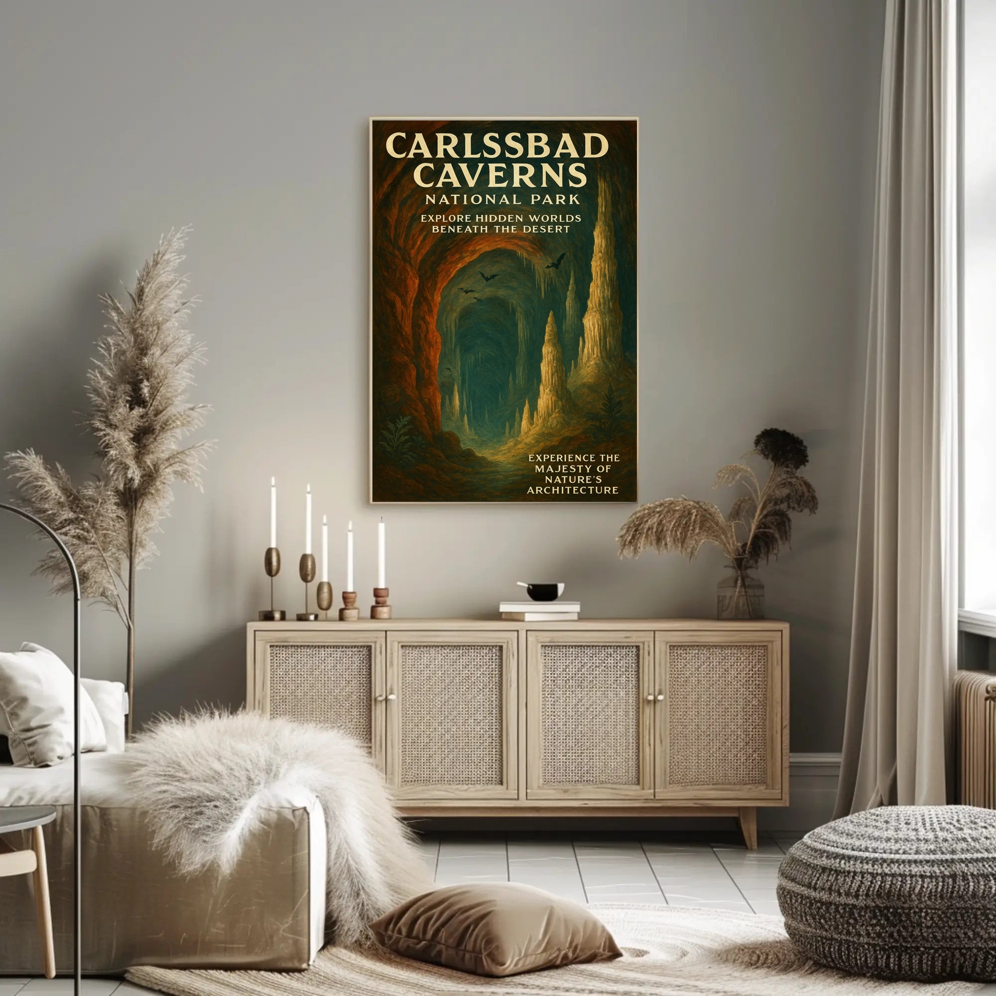 Carlsbad Caverns Vintage National Park Poster