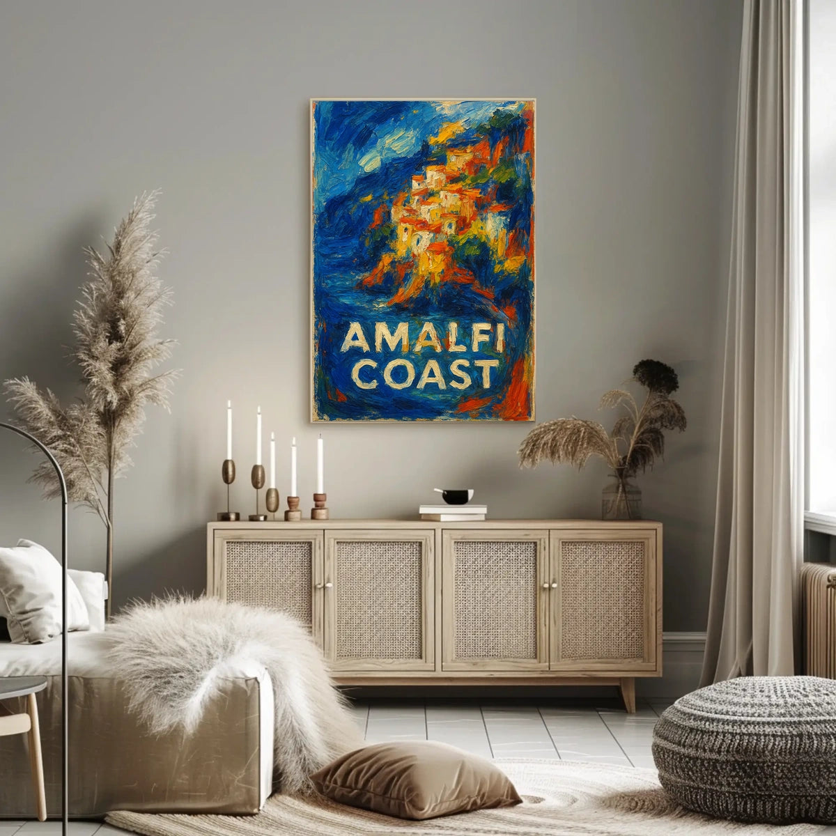 Amalfi Coast Poster Wall Art Coastal Decor 18x24 Scenic
