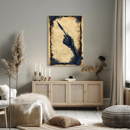 Quill Grasping Skeletal Hand Artistic Poster