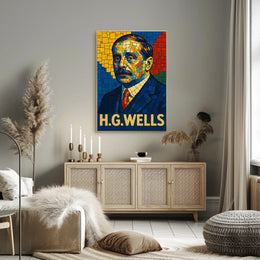 H.G. Wells Mosaic Portrait Poster
