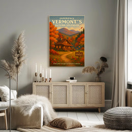 Vermont Autumn Splendor Vintage Travel Poster