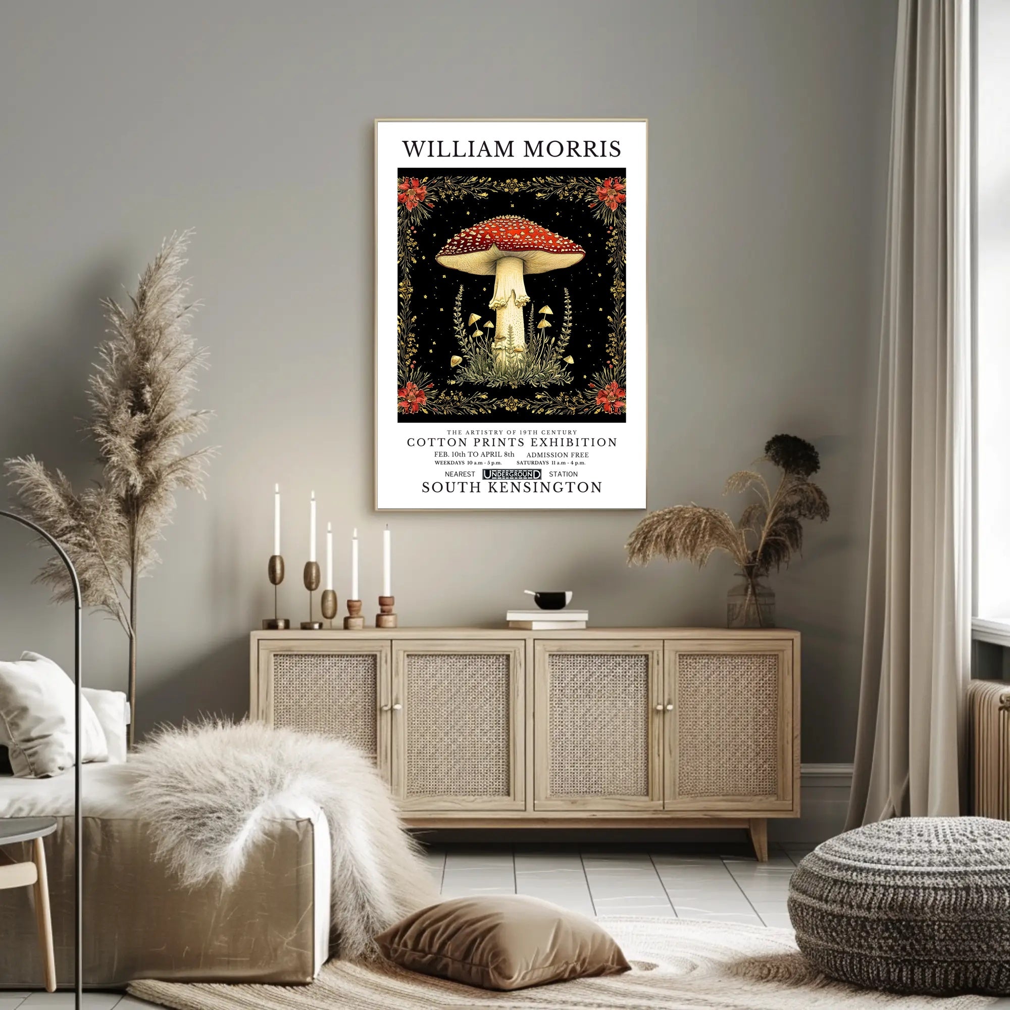 William Morris Cotton Prints Exhibition Poster