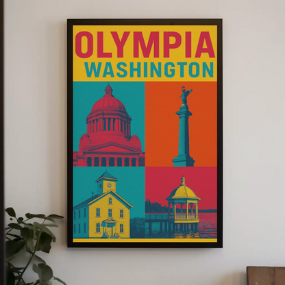Olympia's Vibrant Charm Captured in Vintage Travel Poster