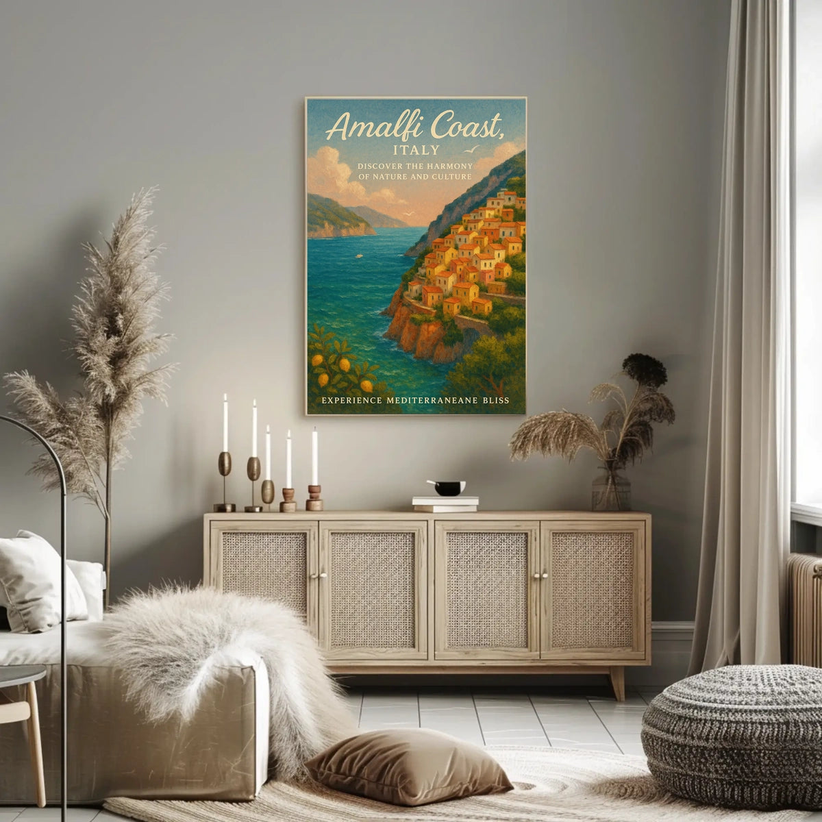 Amalfi Coast Vintage Travel Poster Art Print