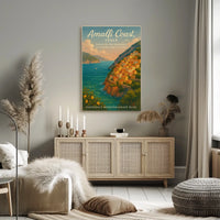Amalfi Coast Vintage Travel Poster Art Print