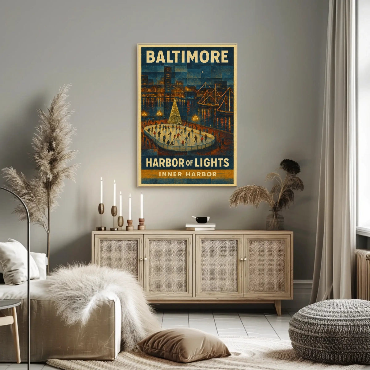 Baltimore Harbor Of Lights Poster