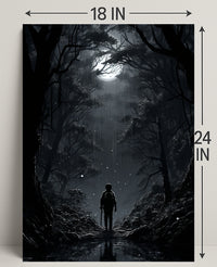 Moonlit Journey Through The Forest Poster