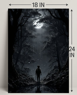 Moonlit Journey Through The Forest Poster