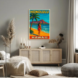 Honolulu Beach Escape Poster