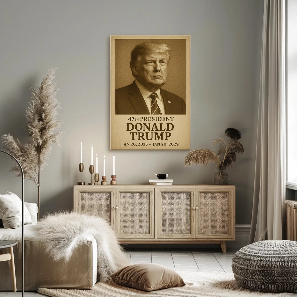 Donald Trump Collector Timeless Visionary Sepia Poster