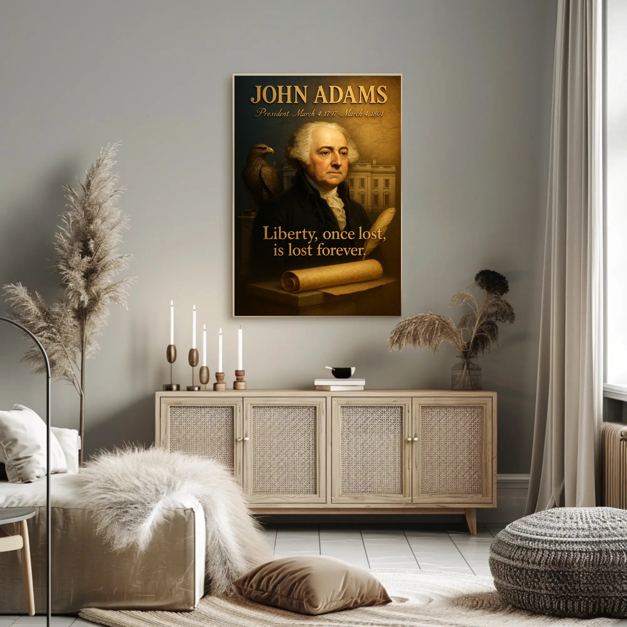 John Adams Vintage Patriotic Historical or Presidential Poster PosterGoat