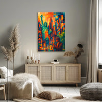 New York City Jazz Poster Abstract Vibrant Wall Art