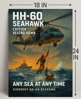 HH60 Seahawk  Any Sea at Any Time Poster PosterGoat