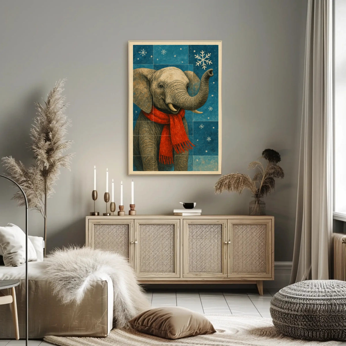 Winter Elephant Poster