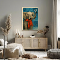 Winter Elephant Poster