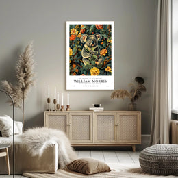 Whimsical Koala Art Poster with Nature-Inspired Design