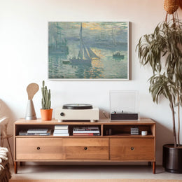 Serene Impressionist Harbor Scene Poster