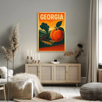 Georgia Land of Peaches and Trains Poster