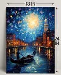 Moonlit Gondola Ride Poster