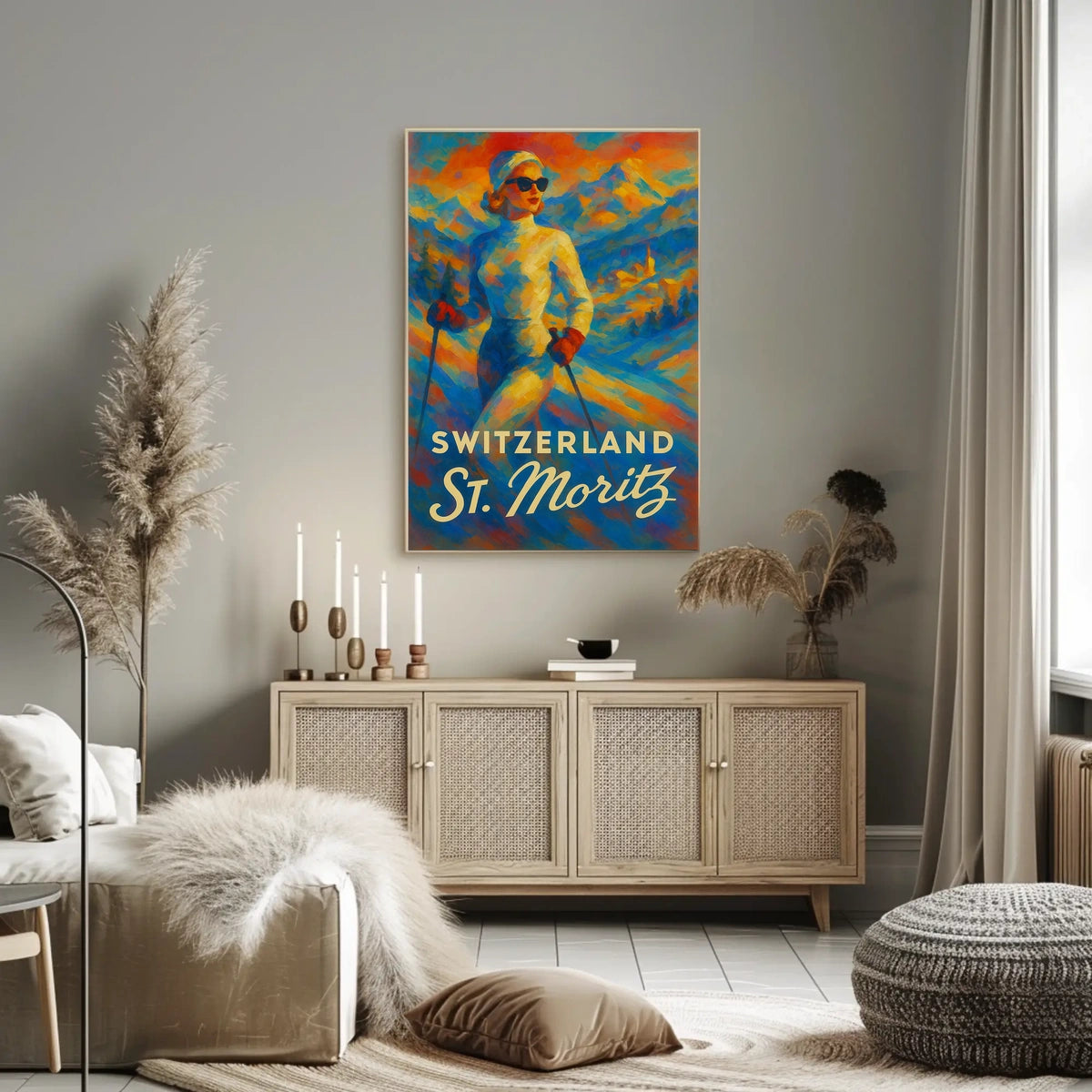 St. Moritz Skiing Adventure Poster