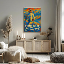 St. Moritz Skiing Adventure Poster