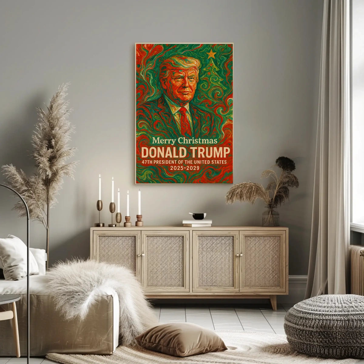 Donald Trump Abstract Christmas Political Poster