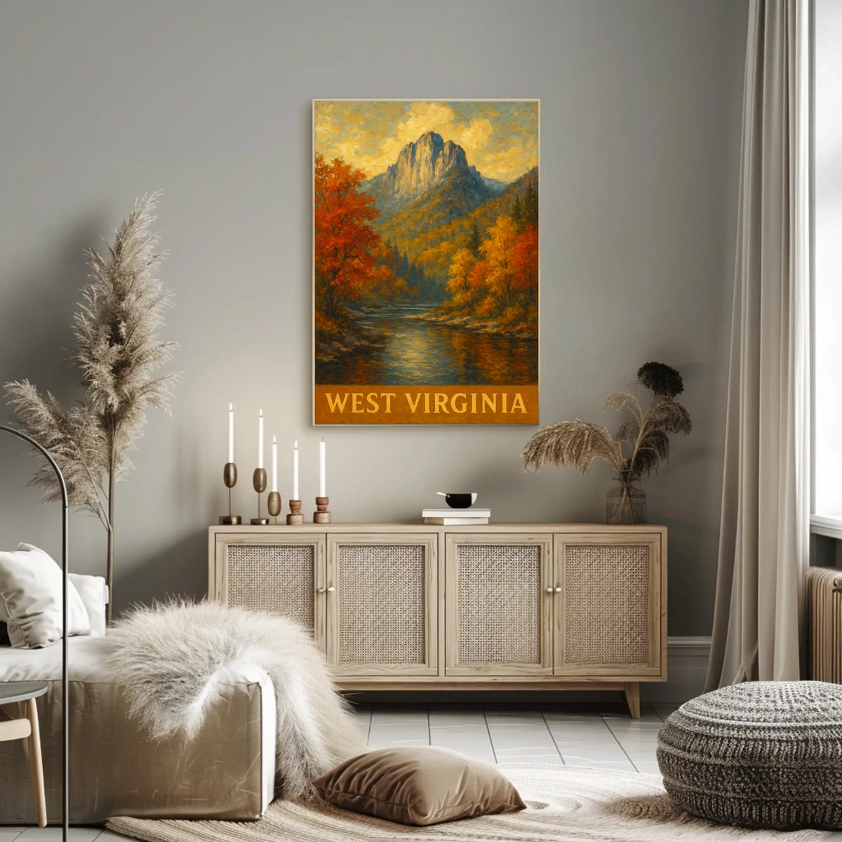 Vintage Autumn Splendor West Virginia Poster