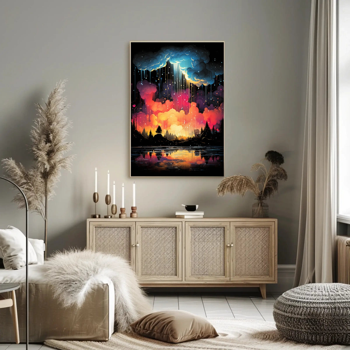 Colorful Surreal Forest Landscape Artistic Artistic Poster