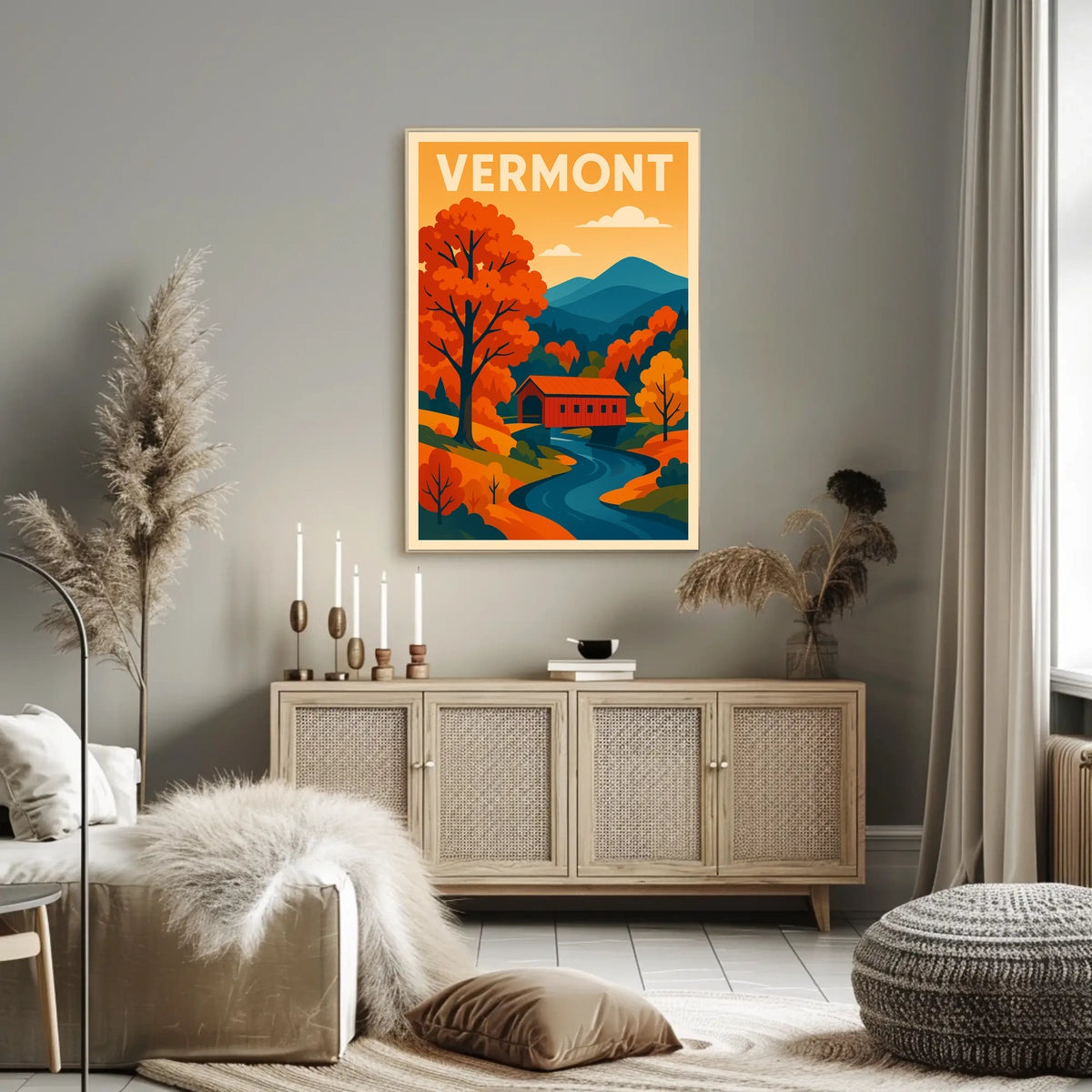 Autumn Vermont Rustic Wanderlust Poster