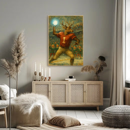 Whimsical Reindeer Holiday Sports Fantasy Vintage Poster