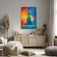 Hattiesburg Mississippi Cityscape Realism Travel Poster