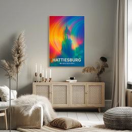 Hattiesburg Mississippi Cityscape Realism Travel Poster
