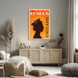 Travel London England Silhouette Art Travel Poster