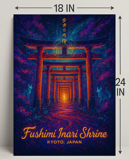 Fushimi Inari Shrine: Enchanted Pathway Fantasy Poster