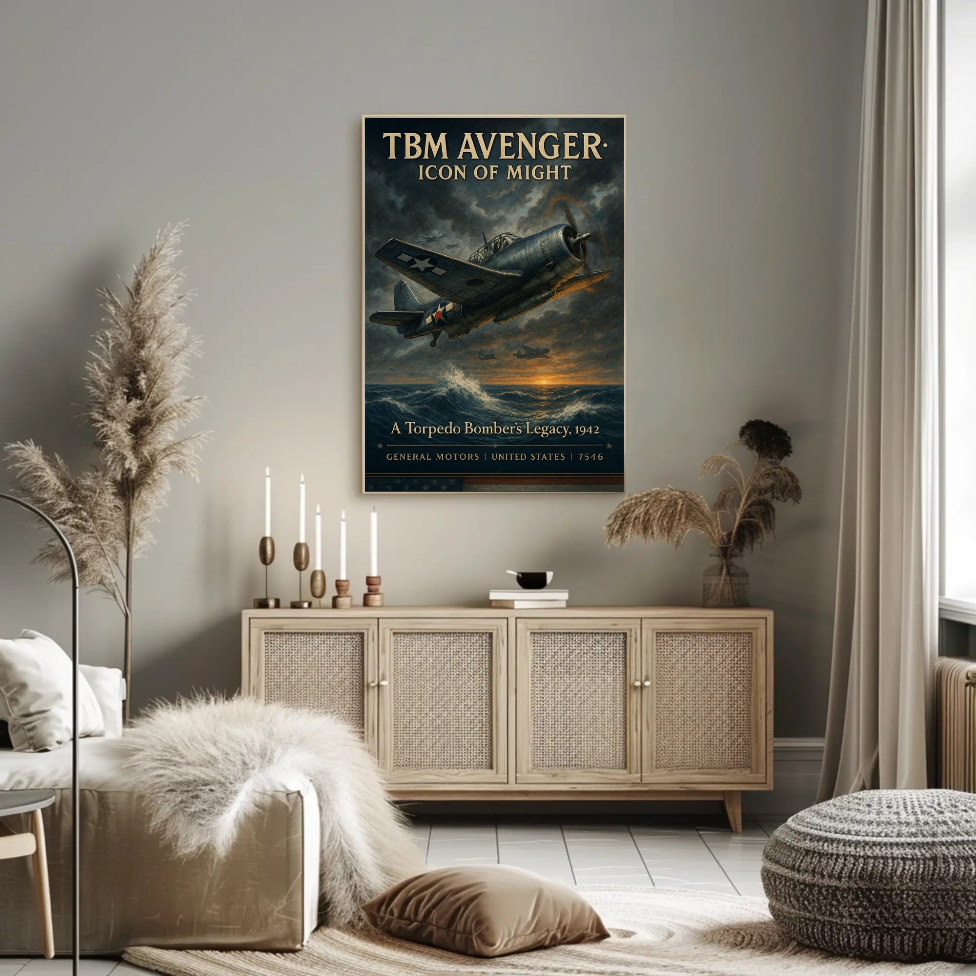 TBM Avenger Aviation Poster Vintage Military Wall Art