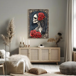 Skeleton with Roses Day of the Dead Heritage Poster