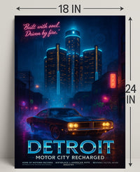 Detroit Motor City Recharged Wall Art Print PosterGoat