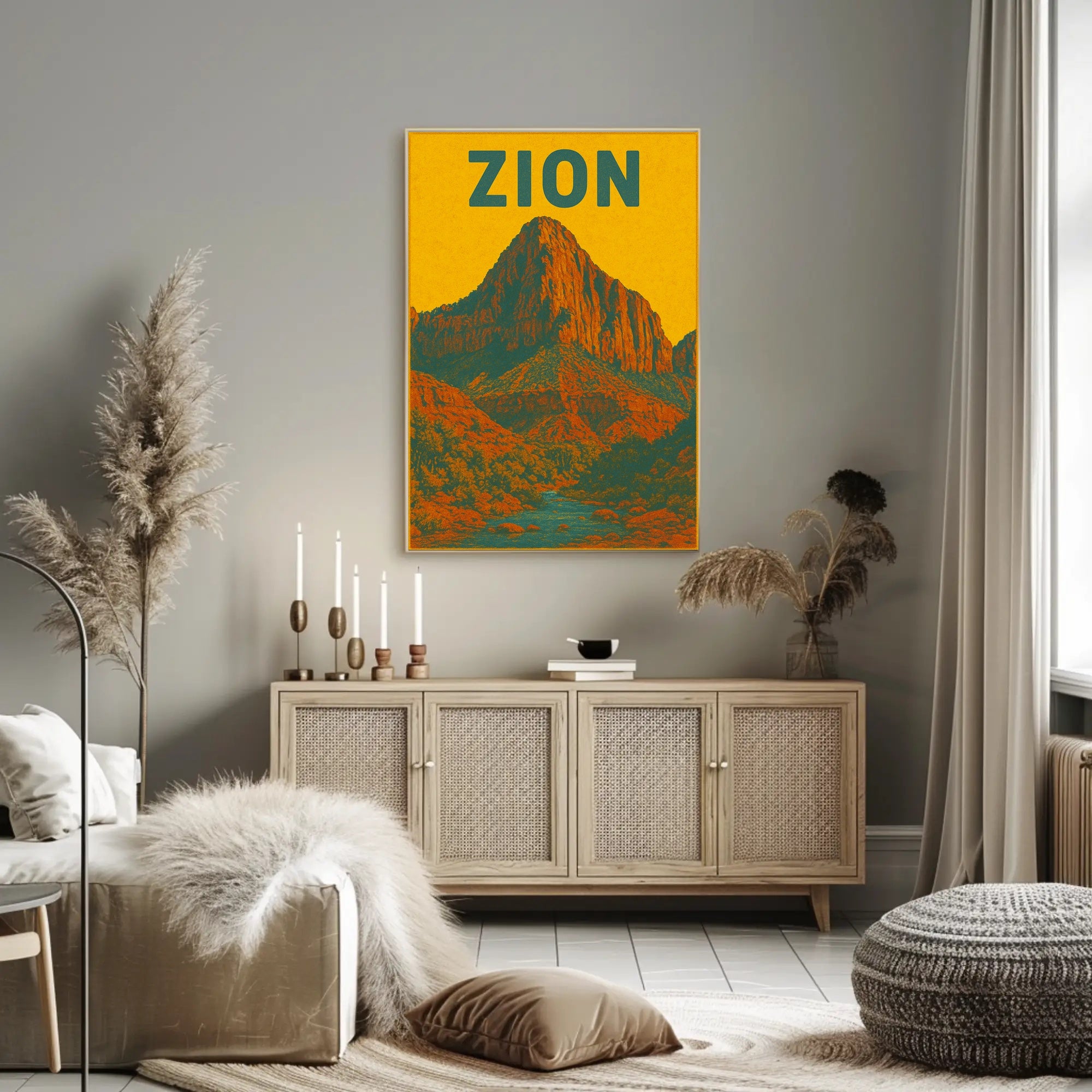 Zion National Park Vintage Travel Poster Print