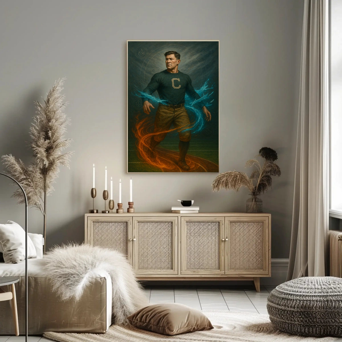 Elemental Athlete Art Jim Thorpe Poster