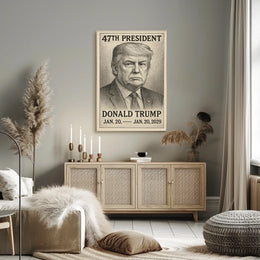 Donald Trump Enduring Leadership Engraved Portrait Poster