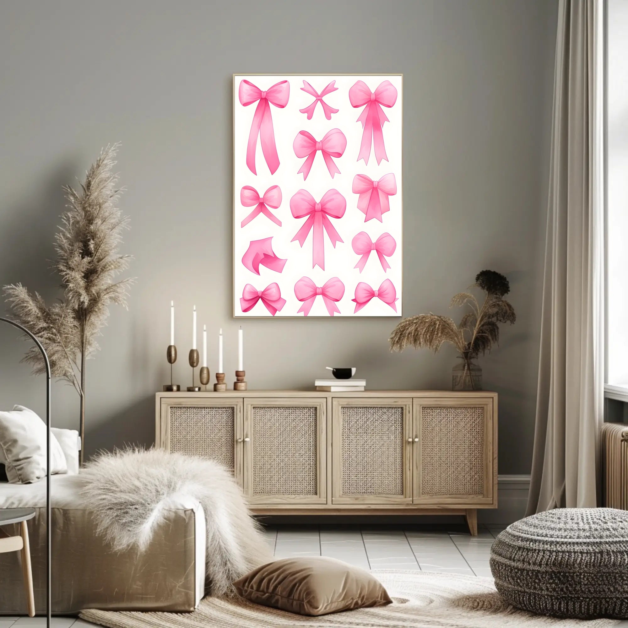Pink Bow Collection Poster Wall Art Print