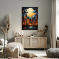 Enchanted Moonlit Cityscape Poster
