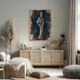 Skeletal Hand with Feather Artistic, Pop Culture Poster