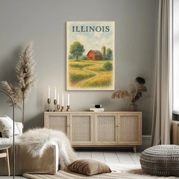 Illinois Countryside Dreamer Rustic Poster